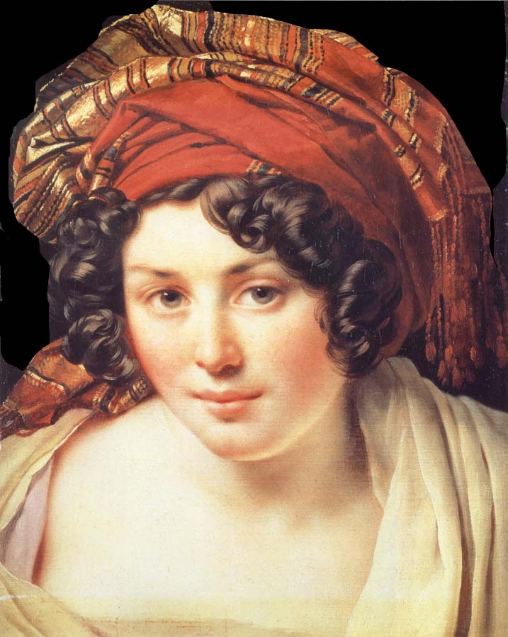 Anne-Louis Girodet-Trioson Head of Young Woman Wearing a Turban